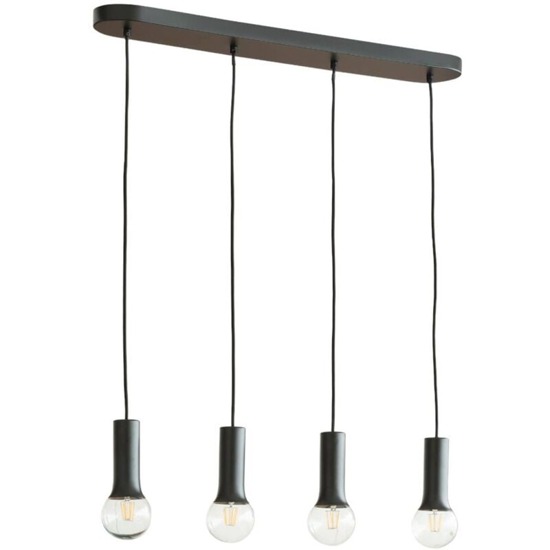 Ceiling Light Fipas dimmable (modern) in Black made of Metal for e.g. Living Room & Dining Room (4 light sources, E27) from Lindby black