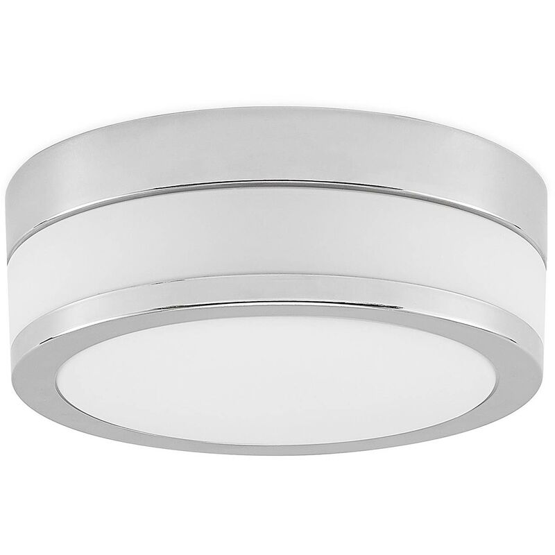 Ceiling Light Flavi dimmable (modern) in Silver made of Glass for e.g. Bathroom (2 light sources, E27) from Lindby opal white, chrome