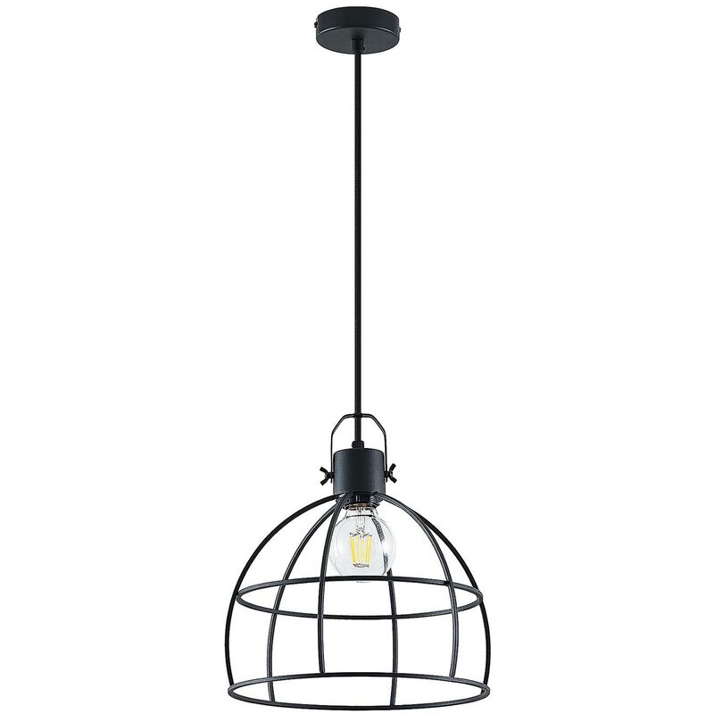 Ceiling Light Flintos dimmable (vintage, antique) in Black made of Metal for e.g. Living Room & Dining Room (1 light source, E27) from Lindby - black