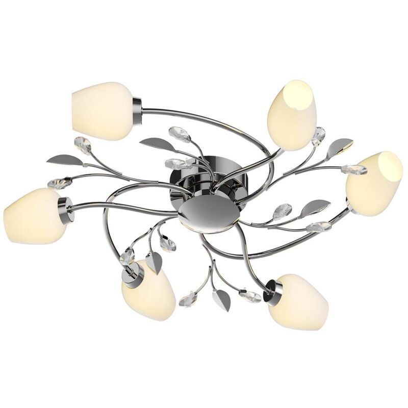 Ceiling Light 'Freda' dimmable (modern) in Silver for e.g. Living Room & Dining Room (6 light sources, G9) from Lindby