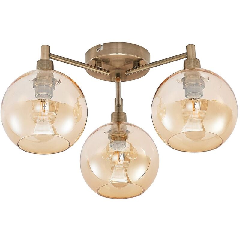 Lindby - Ceiling Light Jemissa dimmable (modern) in Gold made of Metal for e.g. Living Room & Dining Room (3 light sources, E14) from antique brass,