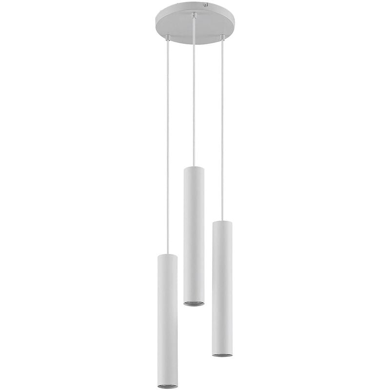 Ceiling Light Joffrey dimmable (modern) in White made of Metal for e.g. Living Room & Dining Room (3 light sources, GU10) from Lindby white sand