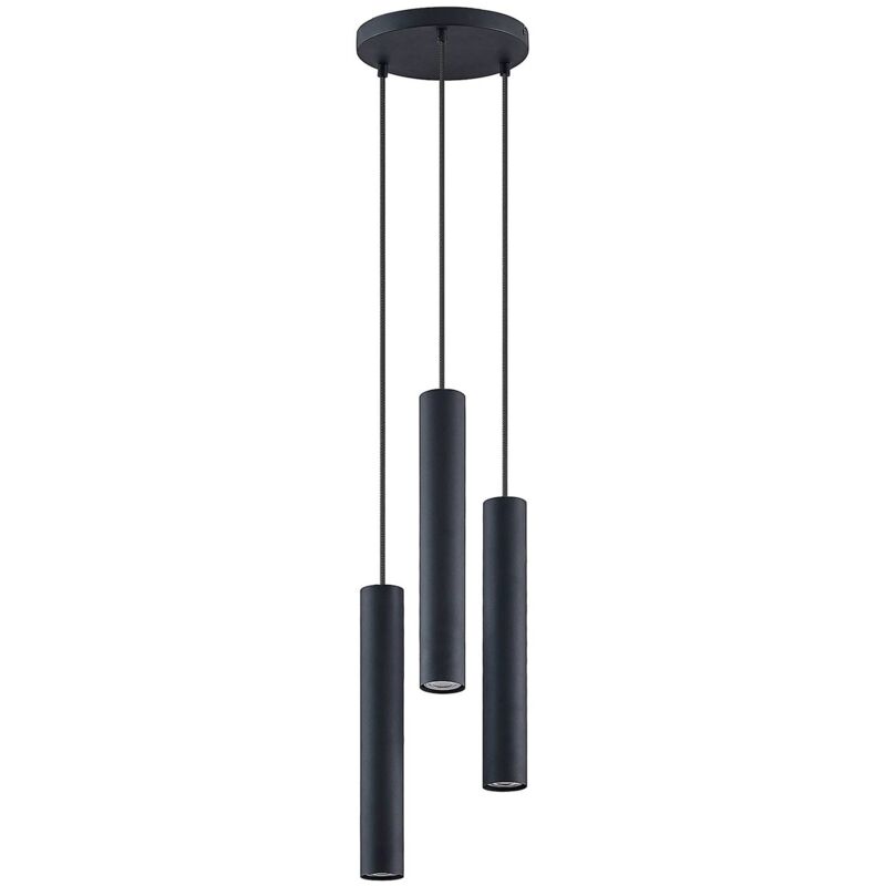Ceiling Light Joffrey dimmable (modern) in Black made of Metal for e.g. Living Room & Dining Room (3 light sources, GU10) from Lindby black sand