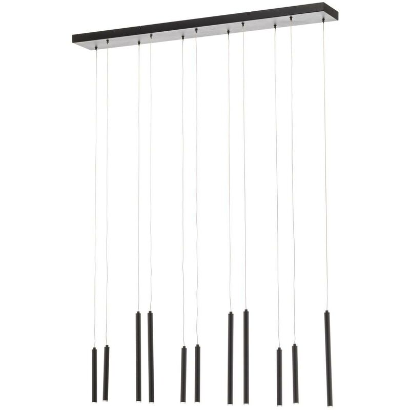 Ceiling Light Jolasi dimmable (modern) in Black made of Aluminium for e.g. Living Room & Dining Room (11 light sources,) from Lindby black