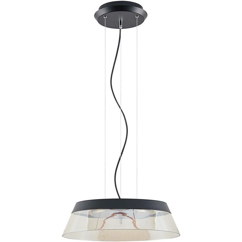 Ceiling Light Jusanna (modern) in Brown made of Glass for e.g. Living Room & Dining Room (1 light source,) from Lucande - cognac