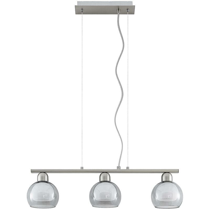 Ceiling Light Kaiya dimmable (modern) in Silver made of Metal for e.g. Living Room & Dining Room (3 light sources, E14) from Lucande - nickel, white,
