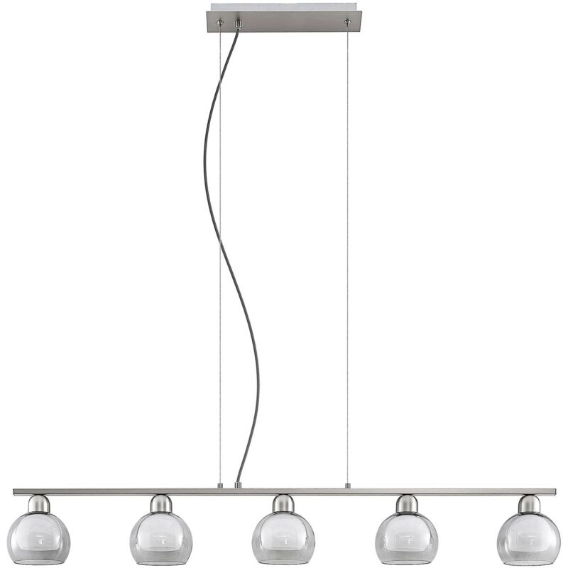 Lucande - Ceiling Light Kaiya dimmable (modern) in Silver made of Metal for e.g. Living Room & Dining Room (5 light sources, E14) from nickel, white,