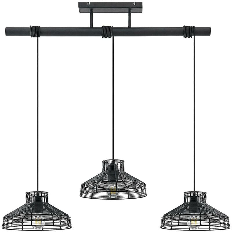 Lindby - Ceiling Light Karidotta dimmable (modern) in Black made of Metal for e.g. Living Room & Dining Room (3 light sources, E27) from black