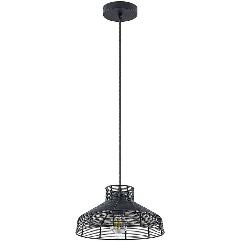 Ceiling Light Karidotta dimmable (vintage, antique) in Black made of Metal for e.g. Living Room & Dining Room (1 light source, E27) from Lindby black