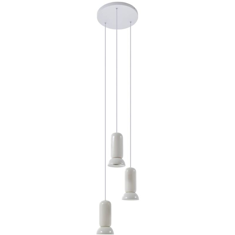 Ceiling Light "kerimi" Dimmable (scandinavian) In White Made Of Ceramics For E.g. Living Room & Dining Room (3 Light Sources, Gu10) From Lindby