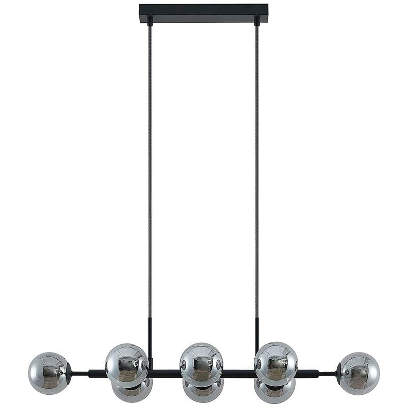 Ceiling Light Kiamo dimmable (modern) in Black made of Metal for e.g. Living Room & Dining Room (8 light sources, G9) from Lindby black, smoke