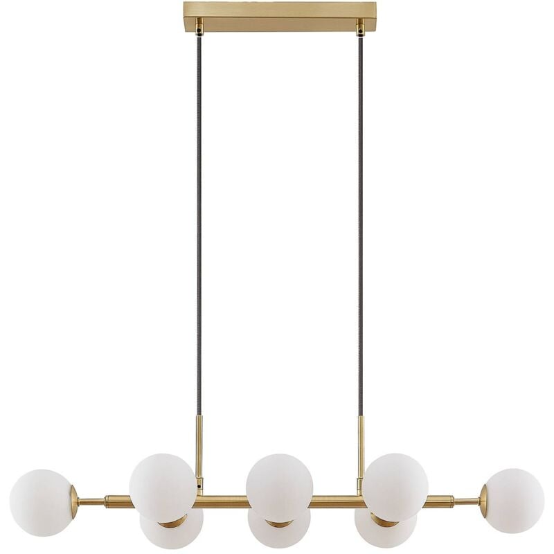 Ceiling Light Kiamo dimmable (modern) in Gold made of Metal for e.g. Living Room & Dining Room (8 light sources, G9) from Lindby matt brass, opal