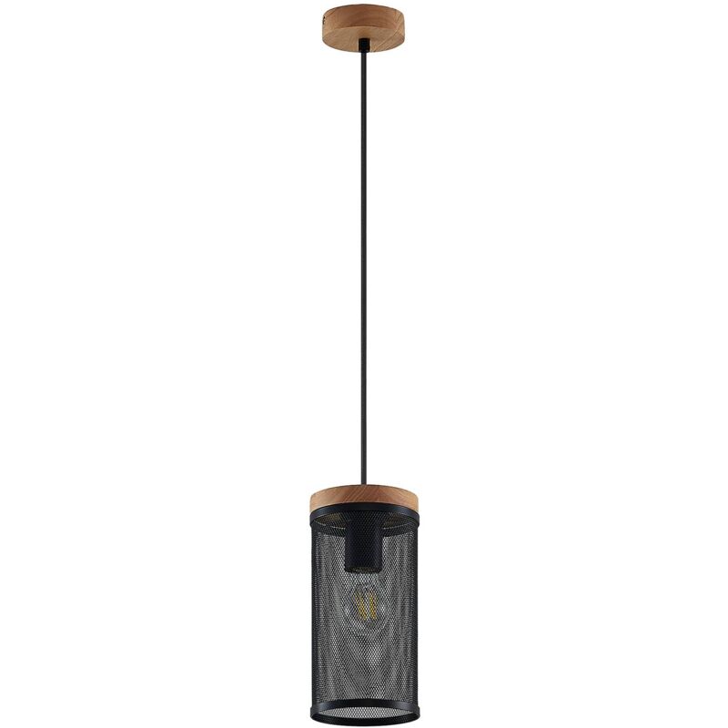 Lindby - Ceiling Light Kiriya dimmable (modern) in Brown made of Wood for e.g. Living Room & Dining Room (1 light source, E27) from light wood, black