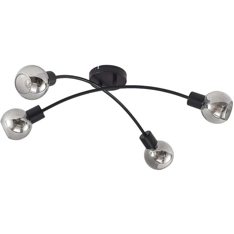 Ceiling Light Lioma dimmable (modern) in Black made of Metal for e.g. Living Room & Dining Room (4 light sources, E14) from Lindby black, smoke