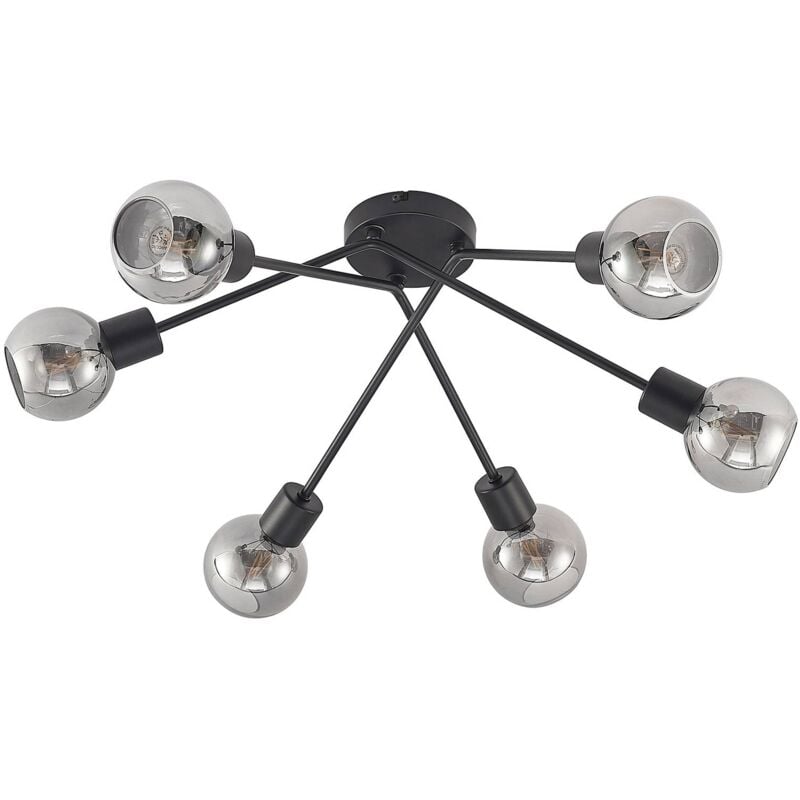 Ceiling Light Lioma dimmable (modern) in Black made of Metal for e.g. Living Room & Dining Room (6 light sources, E14) from Lindby black, smoke