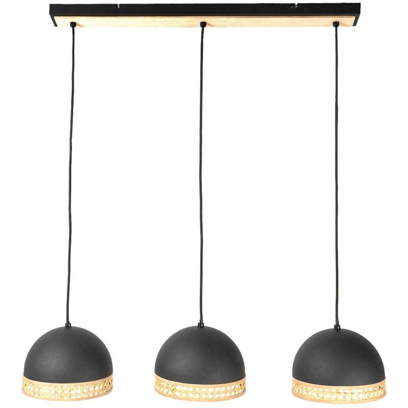 Ceiling Light Lonnaris dimmable (vintage, antique) in Black made of Metal for e.g. Living Room & Dining Room (3 light sources, E14) from Lindby