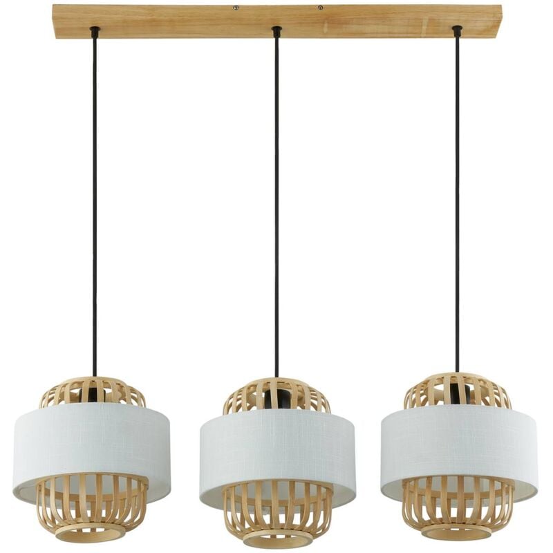 Ceiling Light Louella dimmable) in Brown for e.g. Living Room & Dining Room (3 light sources, E27) from Lindby light wood