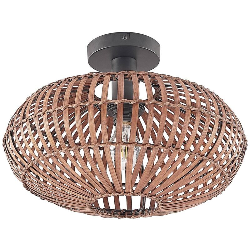 Ceiling Light Majeora dimmable (scandinavian) in Brown for e.g. Living Room & Dining Room (1 light source, E27) from Lindby - dark brown, black