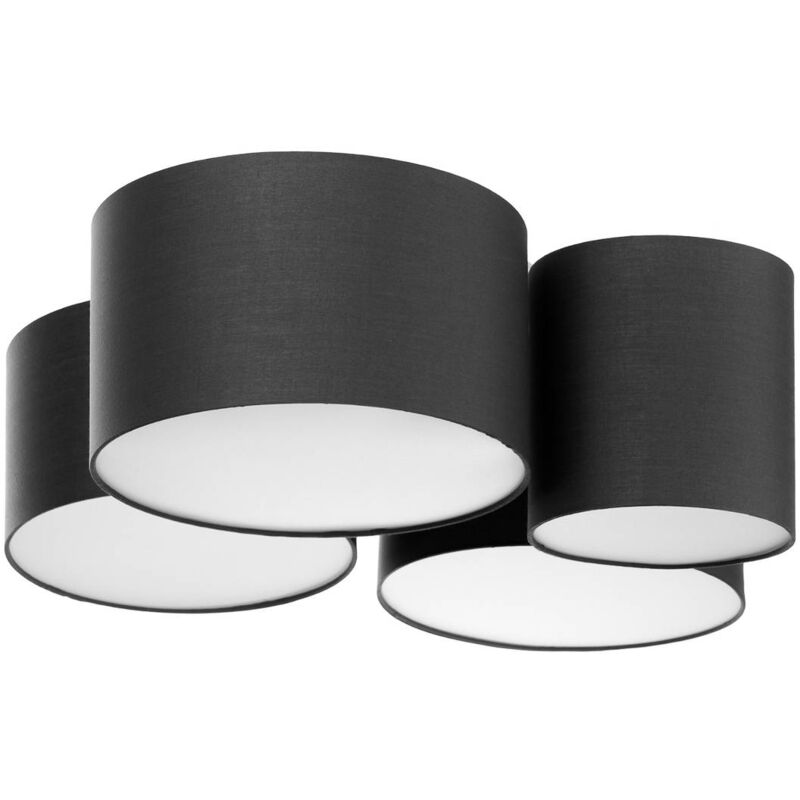 Ceiling Light Maureka dimmable (modern) in Silver made of Textile for e.g. Living Room & Dining Room (4 light sources, E27) from Lindby dark grey