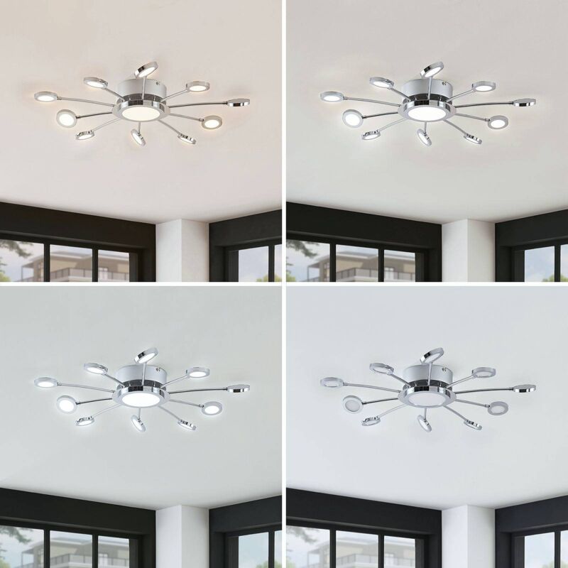 Ceiling Light Meru Dimmable With Remote Control Modern In Silver Made Of Metal 11 Sources A From Lampenwelt Ceiling Light Meru Dimmable With Remote Control Modern In Silver Made Of Metal 11 Sources A From Lampenwelt