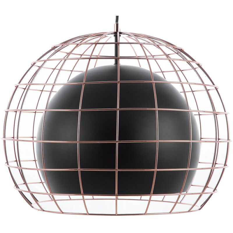 Beliani - Modern Pendant Lamp Ceiling Light Wire Metal Cage Shade Black Liri