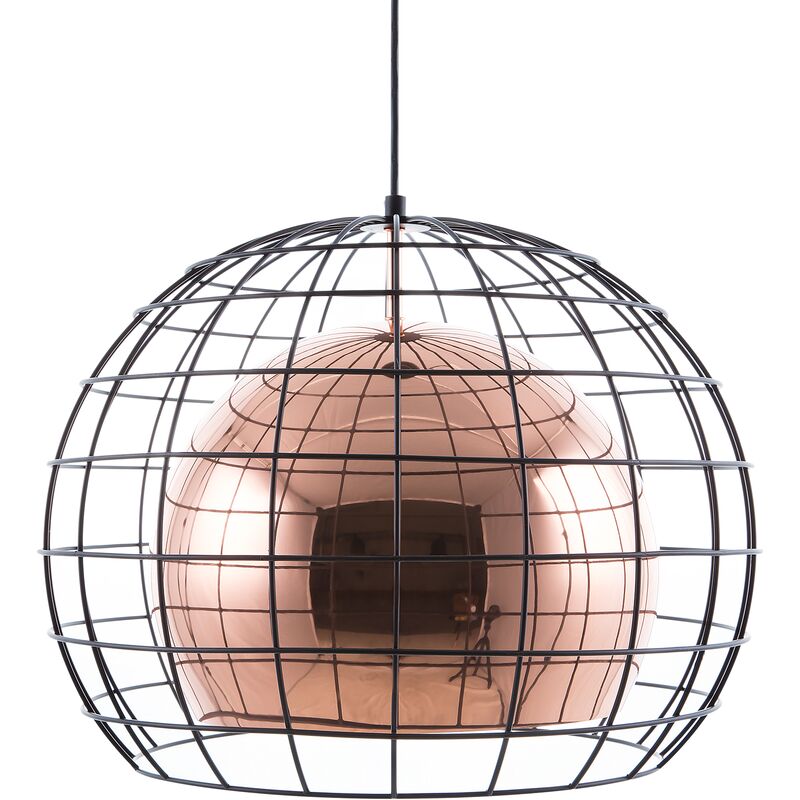 Modern Pendant Lamp Ceiling Light Wire Metal Cage Shade Copper Liri