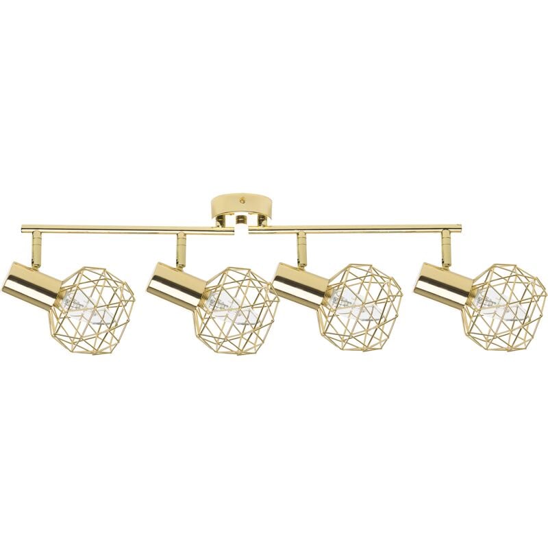 Modern Geometric Ceiling Lamp Track Lighting Metal Cage Gold Chenab