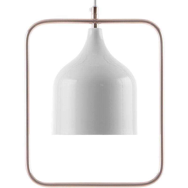 Beliani - Modern Pendant Lamp Framed Shade White Metal Living Room Mavone