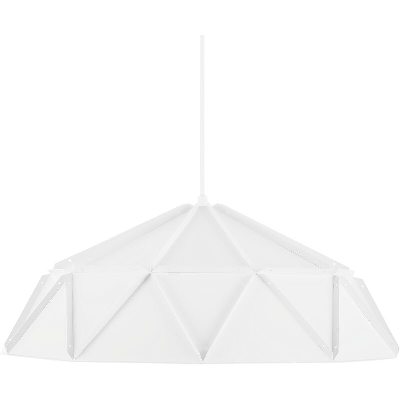 Beliani - Contemporary Geometric Living Room White Pendant Light Metal Ceiling Shade Senia