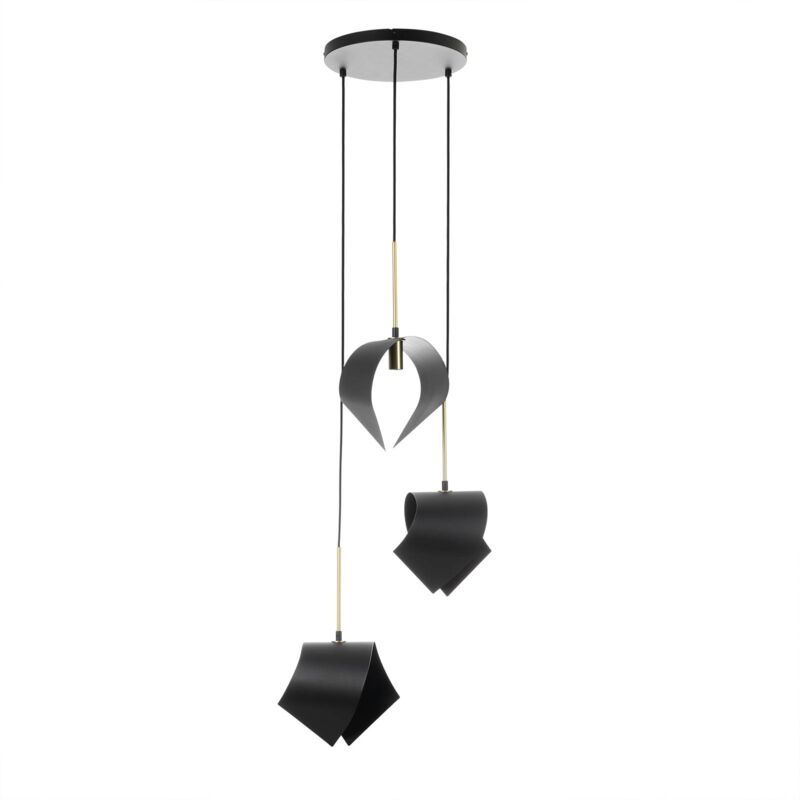 Lucande - Ceiling Light Mikolay dimmable (design) in Black made of Metal for e.g. Living Room & Dining Room (3 light sources, E14) from sand black