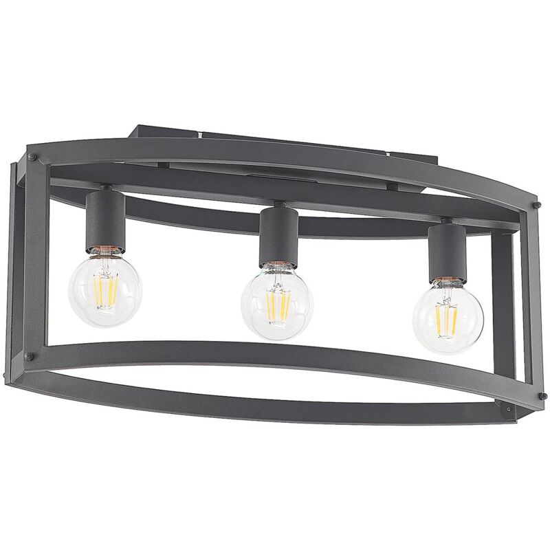 Ceiling Light Mizgin) in Black made of Metal for e.g. Living Room & Dining Room (3 light sources, E27) from Lindby black