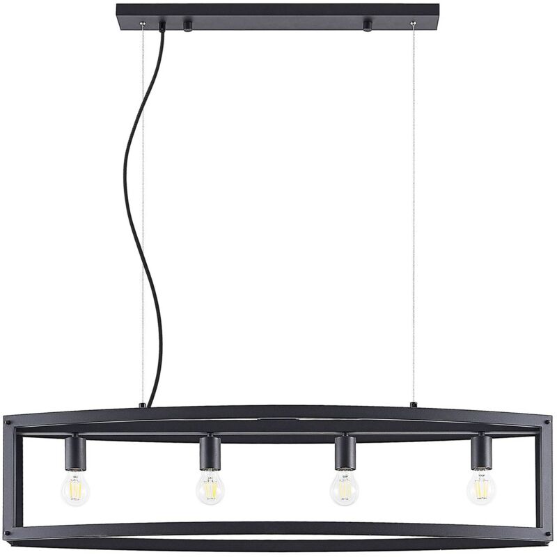 Ceiling Light Mizgin) in Black made of Metal for e.g. Living Room & Dining Room (4 light sources, E27) from Lindby black