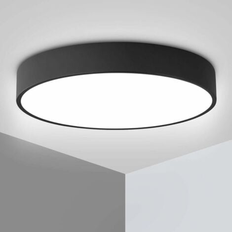 Ceiling Light, Modern Ultra-Thin Round Led Flush Mount Ceiling Lights Lamp Fixtures with Remote Control 11.8inch Dimmable for Bathroom Bedroom Living Room Kitchen Office Farmhouse Creative Simple Blac