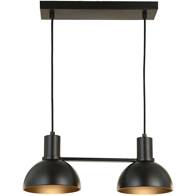 Lucande - Ceiling Light Mostrid dimmable (design) in Black made of Metal for e.g. Living Room & Dining Room (2 light sources, E27) from matt black