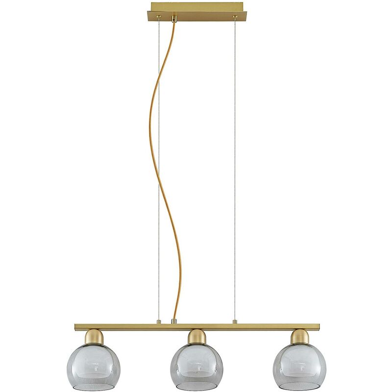 Lucande - Ceiling Light Mylah dimmable (vintage, antique) in Gold made of Metal for e.g. Living Room & Dining Room (3 light sources, E14) from brass,
