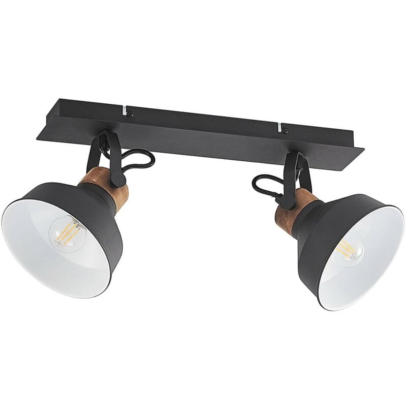 Lindby - Ceiling Light Nefeli dimmable (vintage, antique) in Black made of Metal for e.g. Living Room & Dining Room (2 light sources, E14) from sand