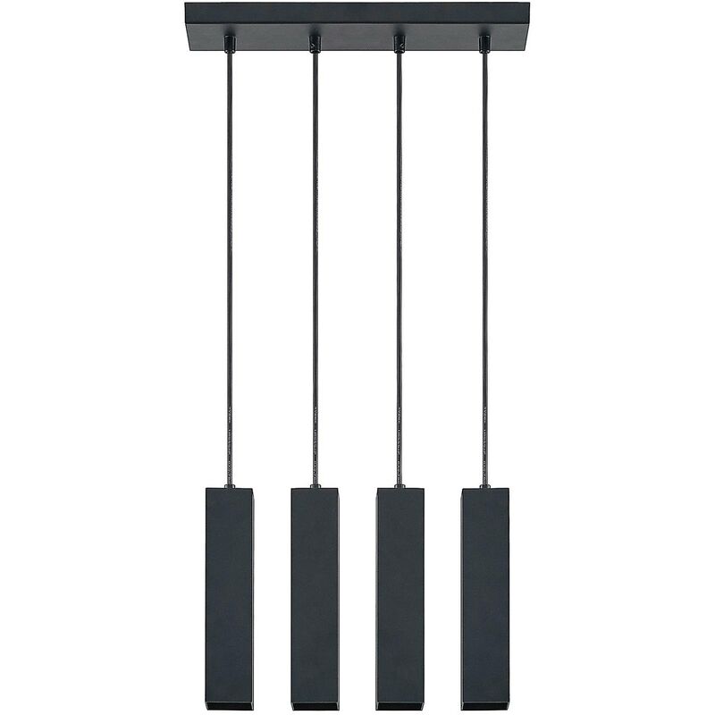 Prios - Ceiling Light Neliyah dimmable (modern) in Black made of Metal for e.g. Living Room & Dining Room (4 light sources, GU10) from sand black