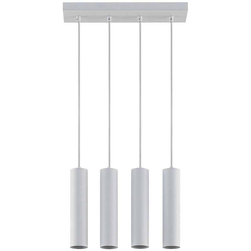 Prios - Ceiling Light Neliyah dimmable (modern) in White made of Metal for e.g. Living Room & Dining Room (4 light sources, GU10) from sand white