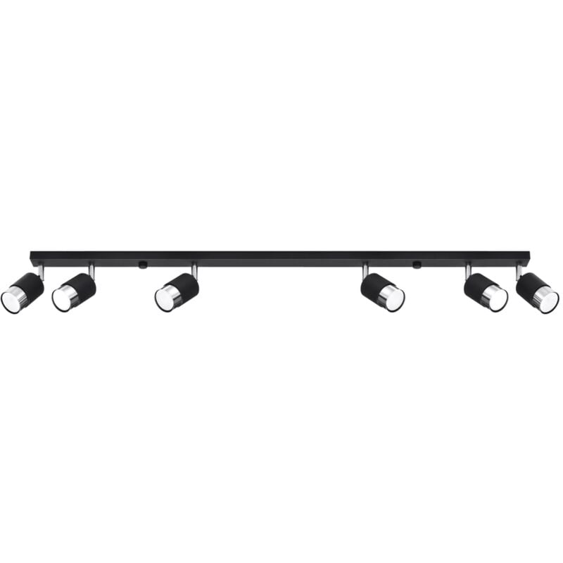 Nero 6 black/chrome ceiling lamp