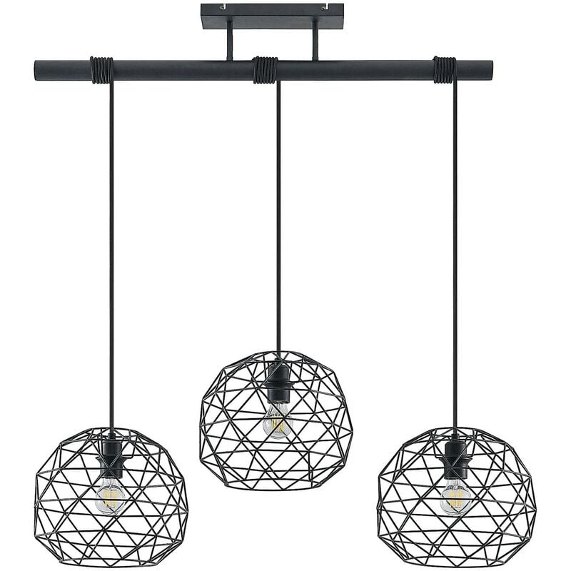 Ceiling Light Paridimo dimmable (modern) in Black made of Metal for e.g. Living Room & Dining Room (3 light sources, E27) from Lindby black