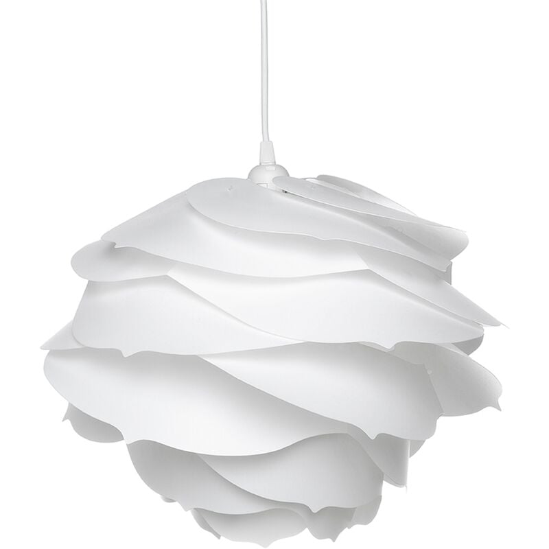 Beliani - Modern Pendant Lamp Ceiling Light White Synthetic Rosebud Flower Shade Nile