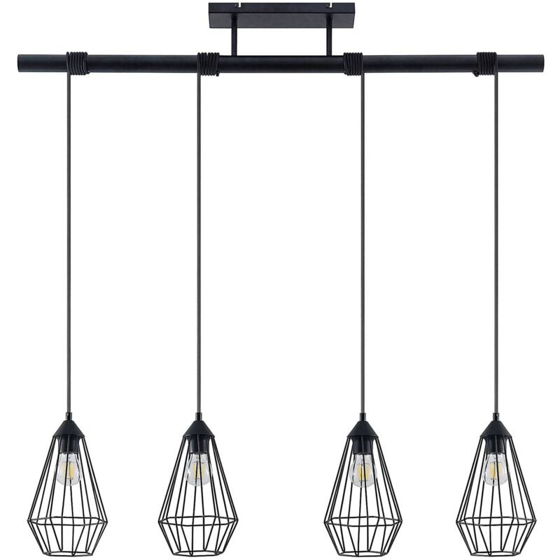 Ceiling Light Remus dimmable (vintage, antique) in Black made of Metal for e.g. Living Room & Dining Room (4 light sources, E27) from Lindby black