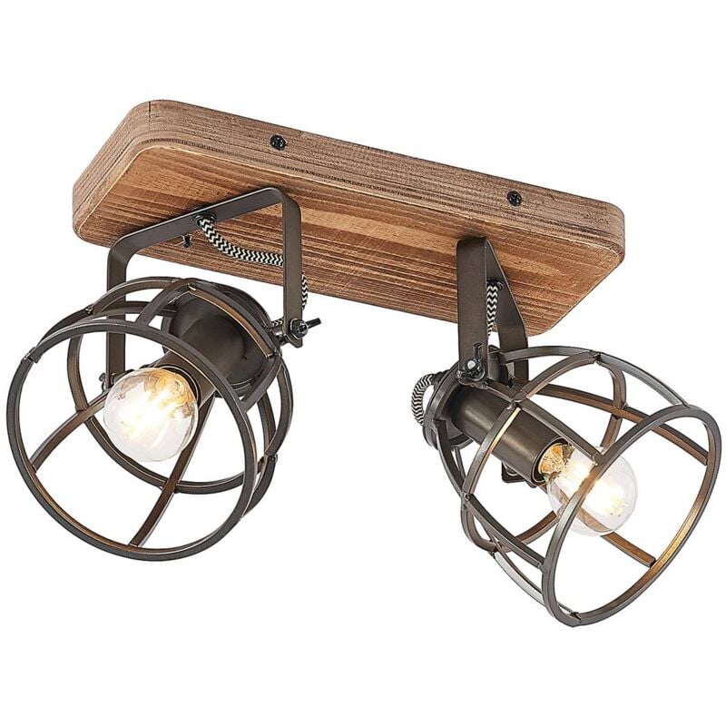 Lindby - Ceiling Lightdimmable 'Rutger' made of Wood for Living Room & Dining Room