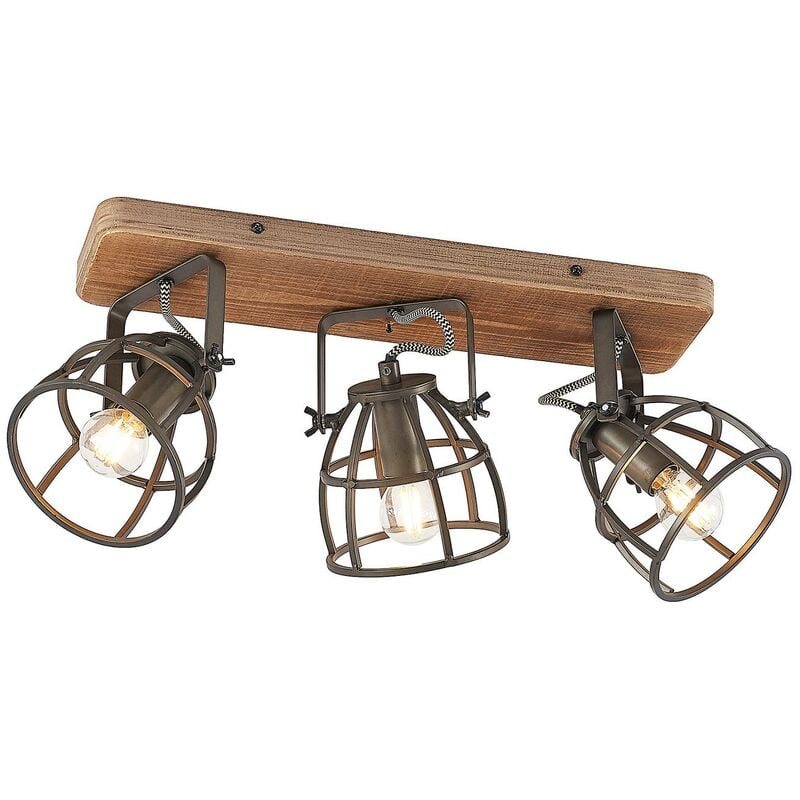 Ceiling Lightdimmable 'Rutger' made of Wood for Living Room & Dining Room