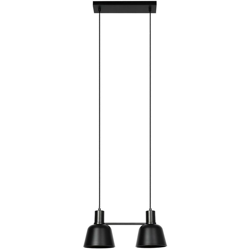 Lucande - Ceiling Light Servan dimmable (design) in Black made of Metal for e.g. Living Room & Dining Room (2 light sources, E27) from matt black