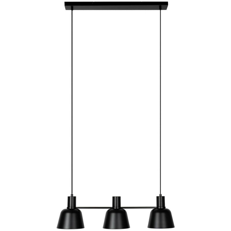 Lucande - Ceiling Light Servan dimmable (design) in Black made of Metal for e.g. Living Room & Dining Room (3 light sources, E27) from matt black