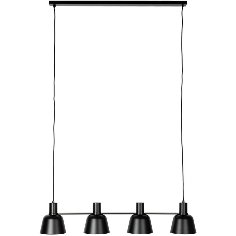Lucande - Ceiling Light Servan dimmable (design) in Black made of Metal for e.g. Living Room & Dining Room (4 light sources, E27) from matt black