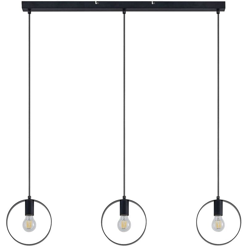 Lindby - Ceiling Light Shaima dimmable (modern) in Black made of Metal for e.g. Living Room & Dining Room (3 light sources, E27) from matt black