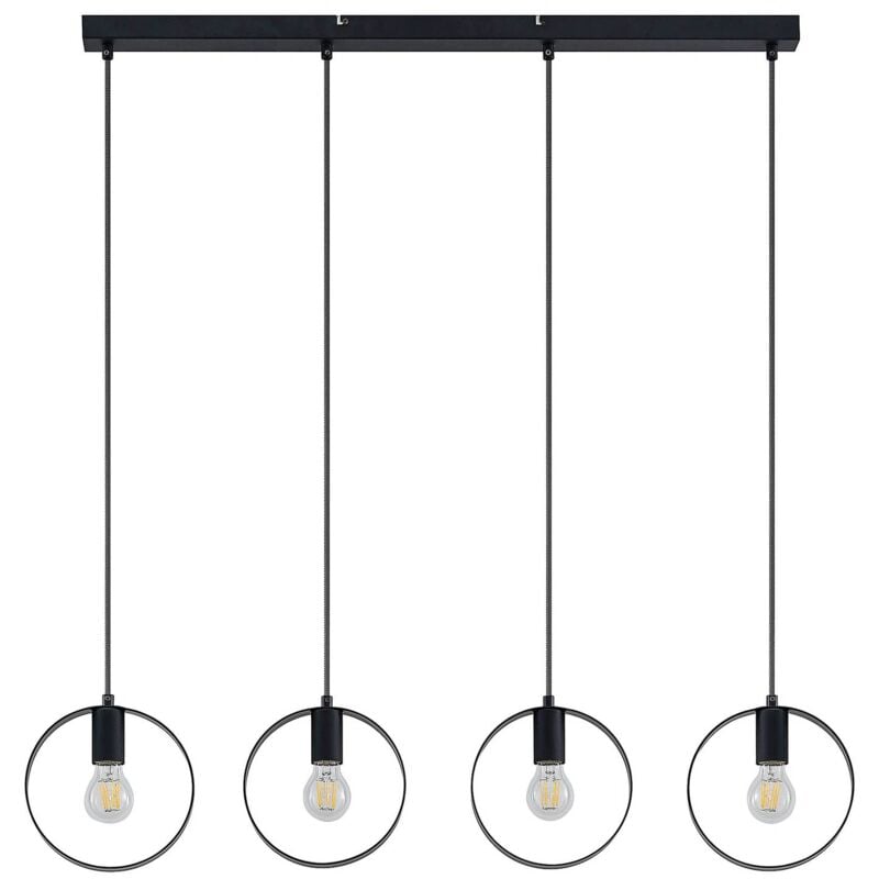 Lindby - Ceiling Light Shaima dimmable (modern) in Black made of Metal for e.g. Living Room & Dining Room (4 light sources, E27) from matt black