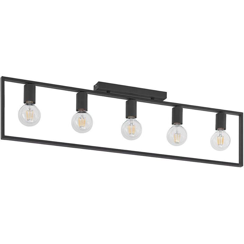Ceiling Light Sherwin dimmable (modern) in Black made of Metal for e.g. Living Room & Dining Room (5 light sources, E27) from Lindby sand black
